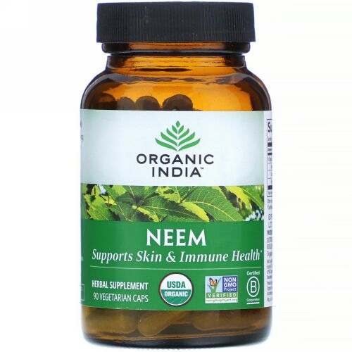 Organic India, ニーム、植物性カプセル90粒