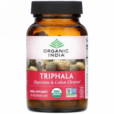 Organic India, トリファラ、植物性カプセル90粒