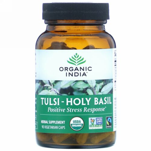 Organic India, Tulsi-Holy Basil, Positive Stress Response, 90 Vegetarian Caps