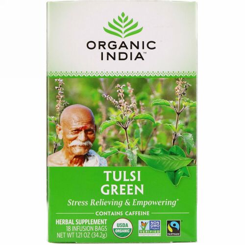 Organic India, トゥルシーティー、緑茶、18袋、34.2 g（1.21 oz）
