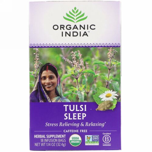 Organic India, トゥルシースリープ、カフェイン不使用、18袋、32.4 g