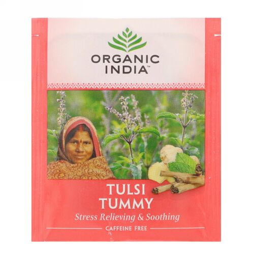 Organic India, Tulsi Tea, Tummy, Caffeine-Free, 18 Infusion Bags, 1.14 oz (32.4 g) (Discontinued Item)