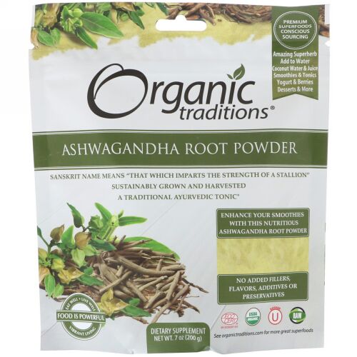 Organic Traditions, アシュワガンダ根パウダー、200g（7 oz）