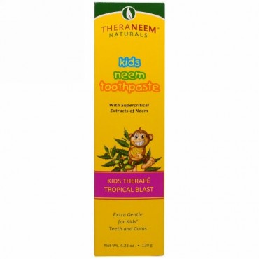 Organix South, TheraNeem Naturals, Kids Therapé, Kids Neem Toothpaste, Tropical Blast, 4.23 oz (120 g) (Discontinued Item)