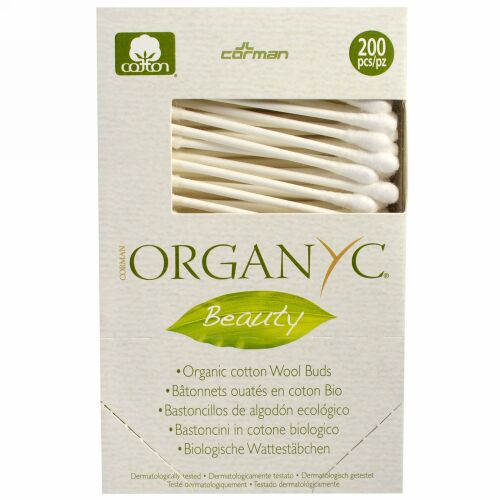 Organyc, ビューティー、オーガニックコットンウールバド、200 Pieces