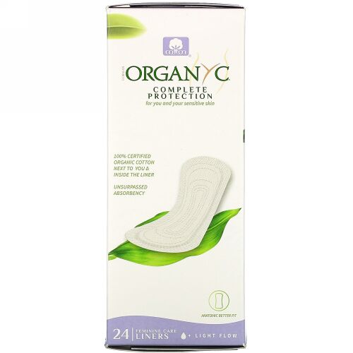 Organyc, Organic Cotton Panty Liners, Light Flow, 24 Liners