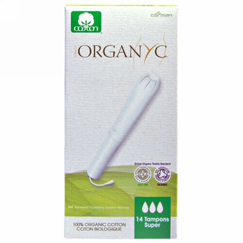 Organyc, オーガニック タンポン、 14 スーパー吸収タンポン