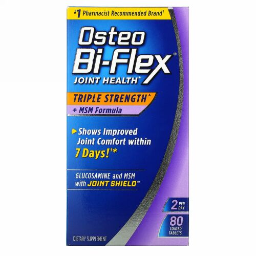 Osteo Bi-Flex, 関節の健康、 3倍の強度 + MSMフォーミュラ、 コーティング錠80錠