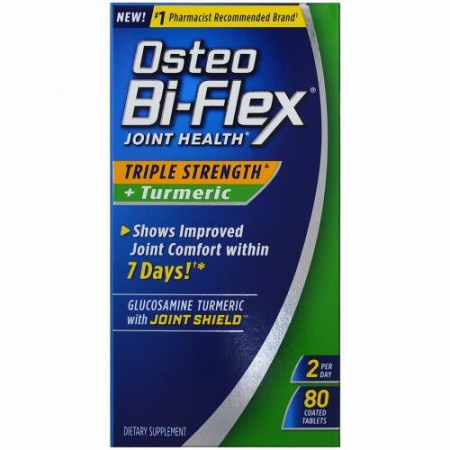 Osteo Bi-Flex, ジョイントヘルス、トリプルストレングス+ターメリック、80コーティング錠