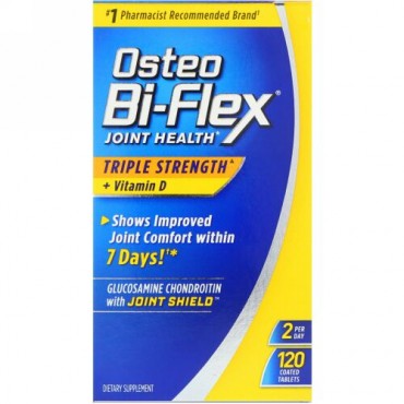 Osteo Bi-Flex, 関節の健康、 3倍の強度 + ビタミンD、 コーティング錠120錠