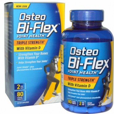 Osteo Bi-Flex, ジョイント・ヘルス、トリプル・ストレングス、ビタミンD入り、コーティッド・タブレット 80 錠