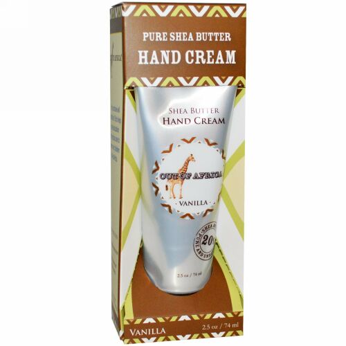 Out of Africa, ピュア シアバター、ハンドクリーム、バニラ、2.5オンス(74 ml) (Discontinued Item)