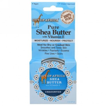 Out of Africa, Pure Shea Butter with Vitamin E, For Extreme Hydration, Unscented, 2 oz (56 g) (Discontinued Item)