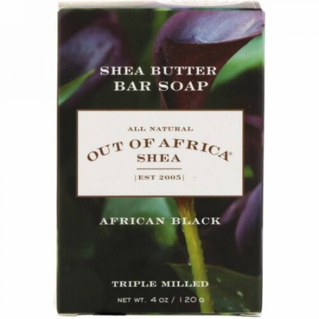 Out of Africa, シアバターバーソープ、アフリカブラック、4オンス（120g）