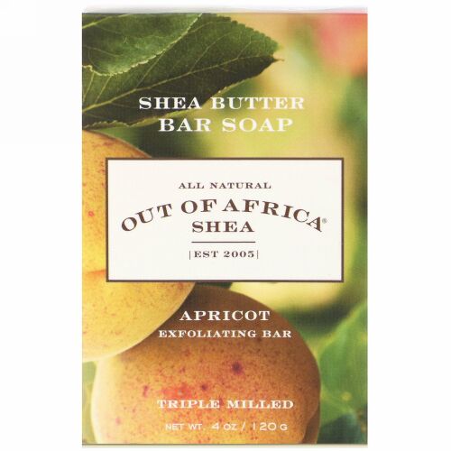 Out of Africa, Shea Butter Bar Soap, Apricot Exfoliating Bar, 4 oz (120 g)