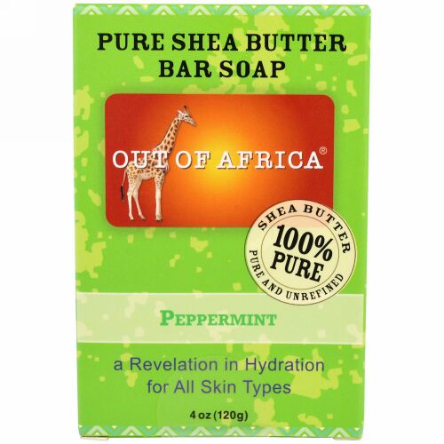 Out of Africa, ピュアシアバターソープ、ペパーミント、4 oz (120 g) (Discontinued Item)