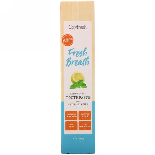 Oxyfresh, フレッシュな息、酸素と亜鉛配合レモンミントトゥースペースト、5オンス (142 g) (Discontinued Item)