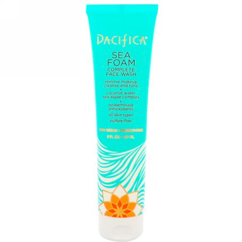 Pacifica, Natural Skincare, Sea Foam, Complete Face Wash, All Skin Types, Sulfate Free, 5 oz