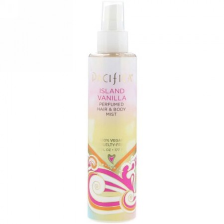 Pacifica, アイランドバニラパフューム入りヘア＆ボディミスト、6 fl oz (177 ml)