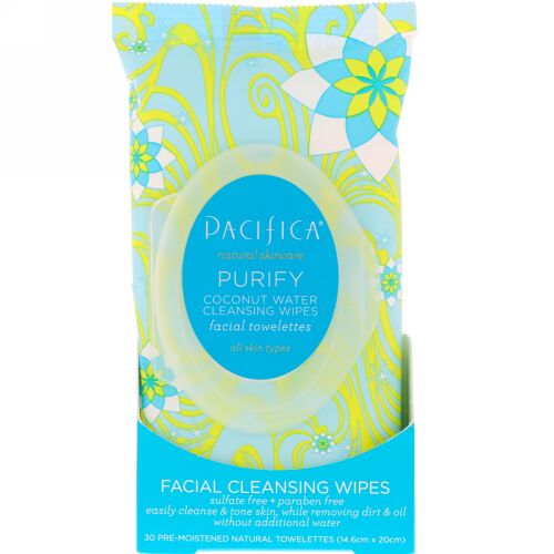 Pacifica, Purify Facial Cleansing Wipes, All Skin Types, 30 Pre-Moistened Natural Towelettes (Discontinued Item)