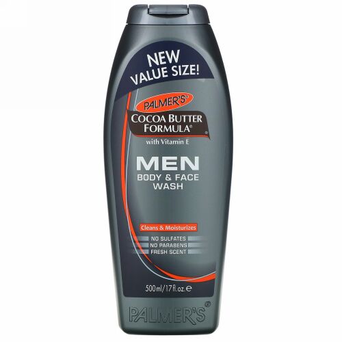 Palmer's, ココアバターフォーミュラ、メンズボディ・フェイスウォッシュ、爽やかな香り、17 fl oz (500 ml)