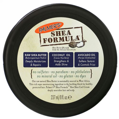 Palmer's, シアフォーミュラ、モイスチャーリペア、ロー（未精製）シア・カールクリーム、8液量オンス (237 ml)