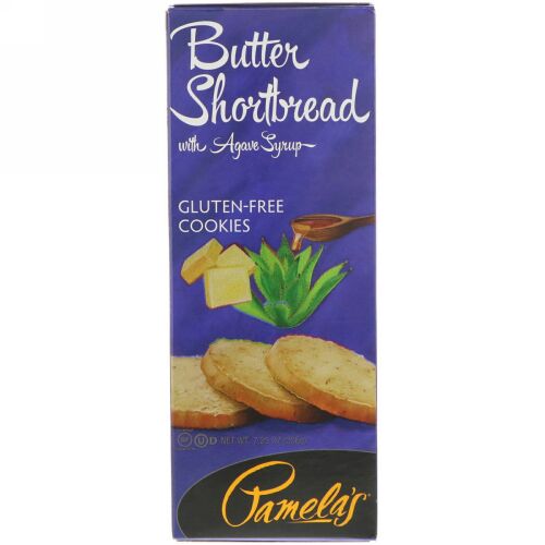 Pamela's Products, Gluten-Free Cookies, Butter Shortbread with Agave Syrup, 7.25 oz (206 g) (Discontinued Item)