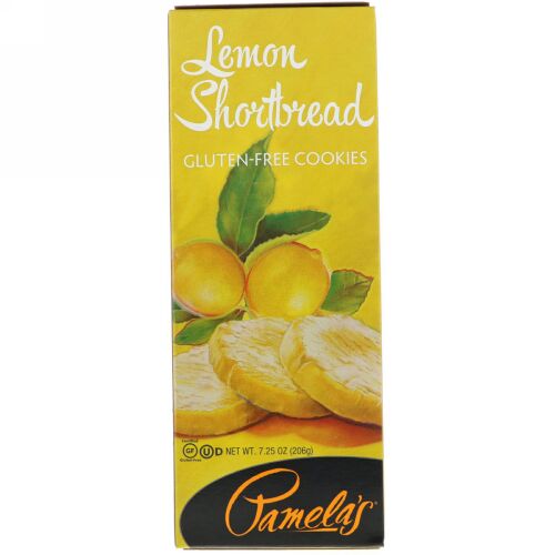 Pamela's Products, Gluten-Free Cookies, Lemon Shortbread, 7.25 oz (206 g) (Discontinued Item)