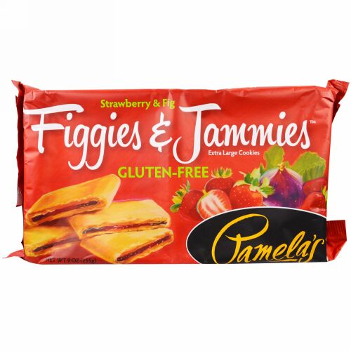 Pamela's Products, グルテンフリーフィギーズ＆ジャミーズ、、特大クッキー、イチゴ＆フィグ、9オンス（255g） (Discontinued Item)