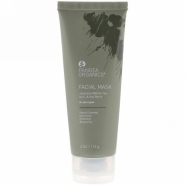 Pangea Organics, フェイシャルマスク、すべての肌タイプ、抹茶、アサイ＆ゴジベリー、4 oz (113 g) (Discontinued Item)