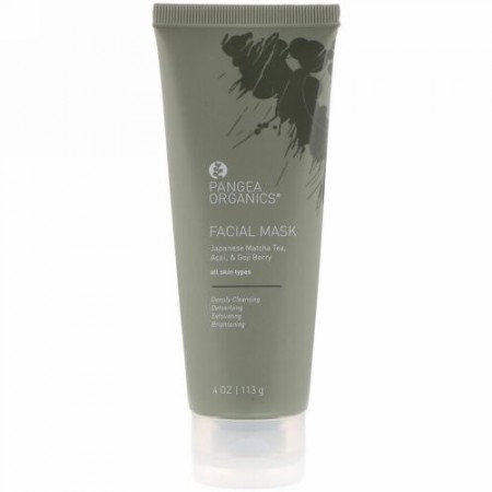 Pangea Organics, フェイシャルマスク、すべての肌タイプ、抹茶、アサイ＆ゴジベリー、4 oz (113 g) (Discontinued Item)