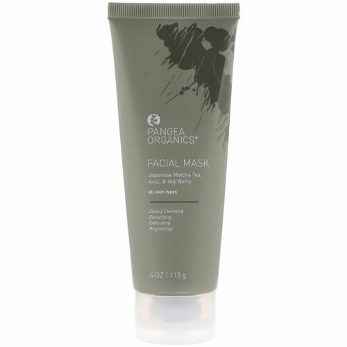 Pangea Organics, フェイシャルマスク、すべての肌タイプ、抹茶、アサイ＆ゴジベリー、4 oz (113 g) (Discontinued Item)