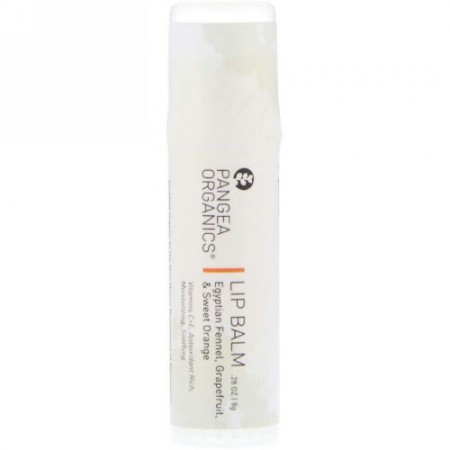 Pangea Organics, リップバーム、エジプシャンフェンネル、グレープフルーツ & スイートオレンジ、0.28オンス (8 g) (Discontinued Item)
