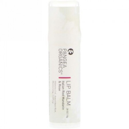 Pangea Organics, リップバーム、イタリアンレッドマンダリン＆ローズ、.28 oz (8 g) (Discontinued Item)