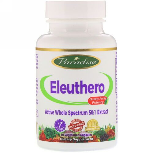 Paradise Herbs, Eleuthero, 60 Vegetarian Capsules