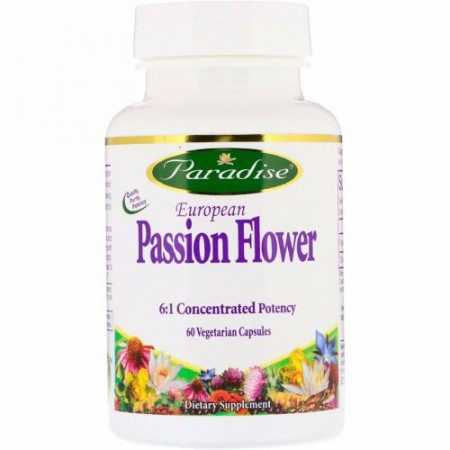 Paradise Herbs, ヨーロピアン パッション フラワー、 60植物性カプセル