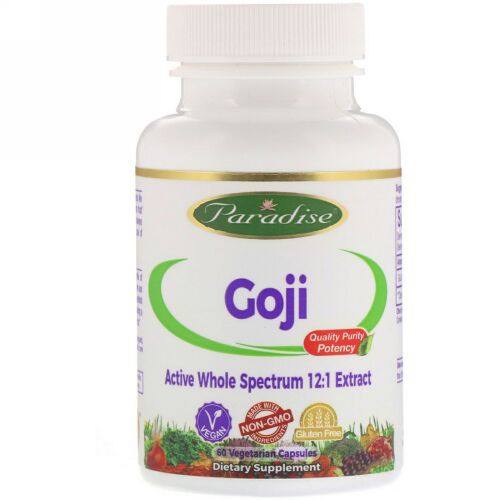 Paradise Herbs, GoJi, 60 Vegetarian Capsules