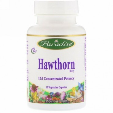 Paradise Herbs, Hawthorn Berry, 60 Vegetarian Capsules