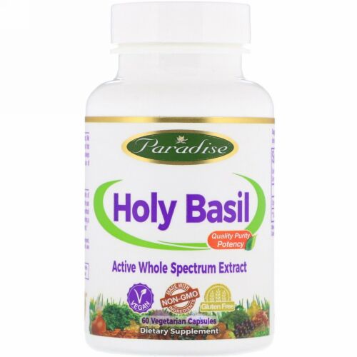 Paradise Herbs, Organics, Holy Basil, 60 Vegetarian Capsules