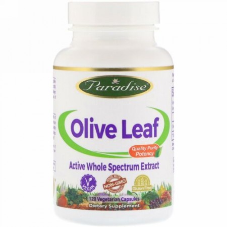 Paradise Herbs, オリーブの葉、ベジタリアンカプセル120個