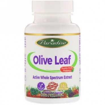 Paradise Herbs, Olive Leaf, 60 Vegetarian Capsules