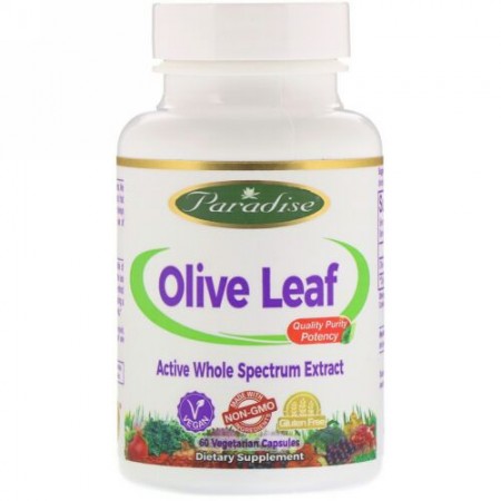 Paradise Herbs, Olive Leaf, 60 Vegetarian Capsules
