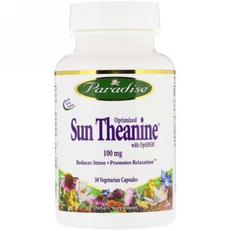 Paradise Herbs, オプティマイズド サン・テアニン®, 100 mg, 30 ベジタリアンカプセル