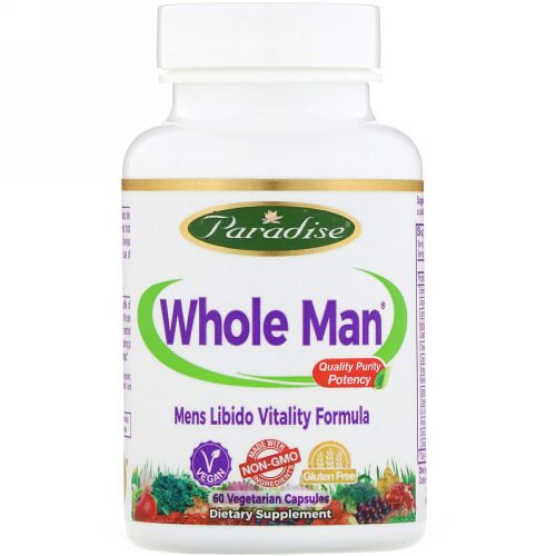 Paradise Herbs, Whole-Man, Rhino-Virility Formula, 60 Vegetarian Capsules