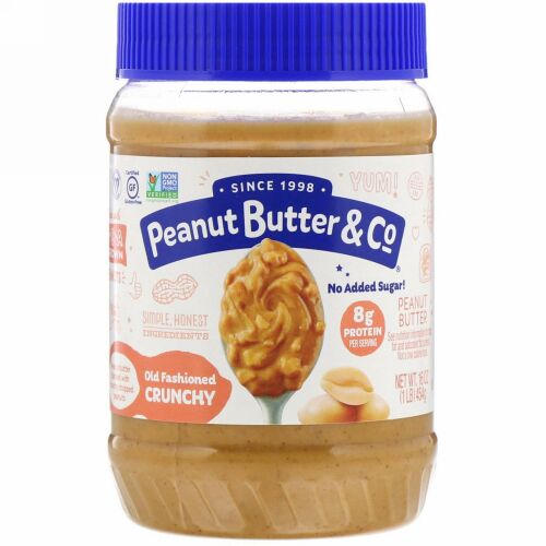 Peanut Butter & Co., 昔馴染みのクランチーで100％天然クランチーピーナッツバター、16 oz (454 g)