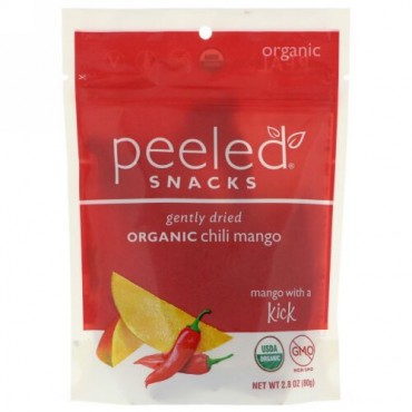 Peeled Snacks, Gently Dried Organic Chili Mango, 2.8 oz (80 g) (Discontinued Item)