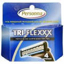 Personna Razor Blades, Tri-Flexxx, 男性用トリプルブレードカートリッジ, 4カートリッジ (Discontinued Item)