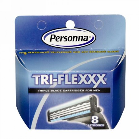 Personna Razor Blades, Tri-Flexxx、トリプルブレード・カートリッジ、男性用、カートリッジ8 個 (Discontinued Item)
