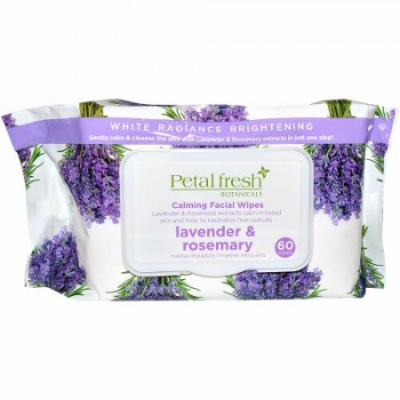 Petal Fresh, Botanicals, カーミング フェイスワイプ、ラベンダー & ローズマリー、60枚 (Discontinued Item)