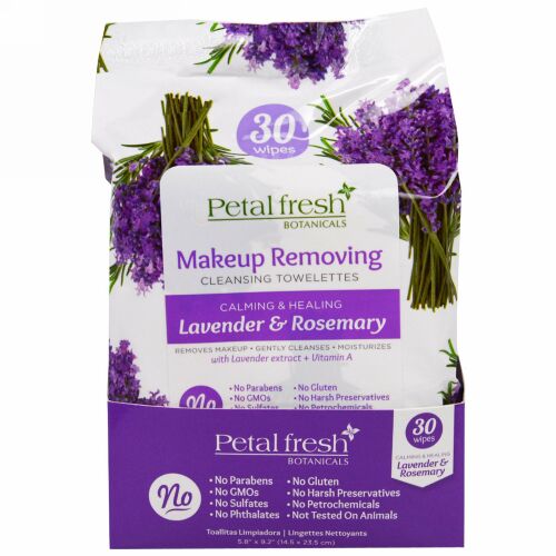 Petal Fresh, Botanicals, ヒーリングウェットティッシュ、ラベンダー&ローズマリー、30枚 (Discontinued Item)